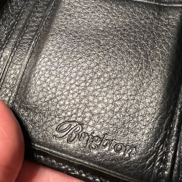 Retro Brighton Large Black Leather Crossbody purse Wallet Buckle Heart Details. - Picture 13 of 16